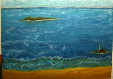The Island with The Lighthouse-Oil on Canvas